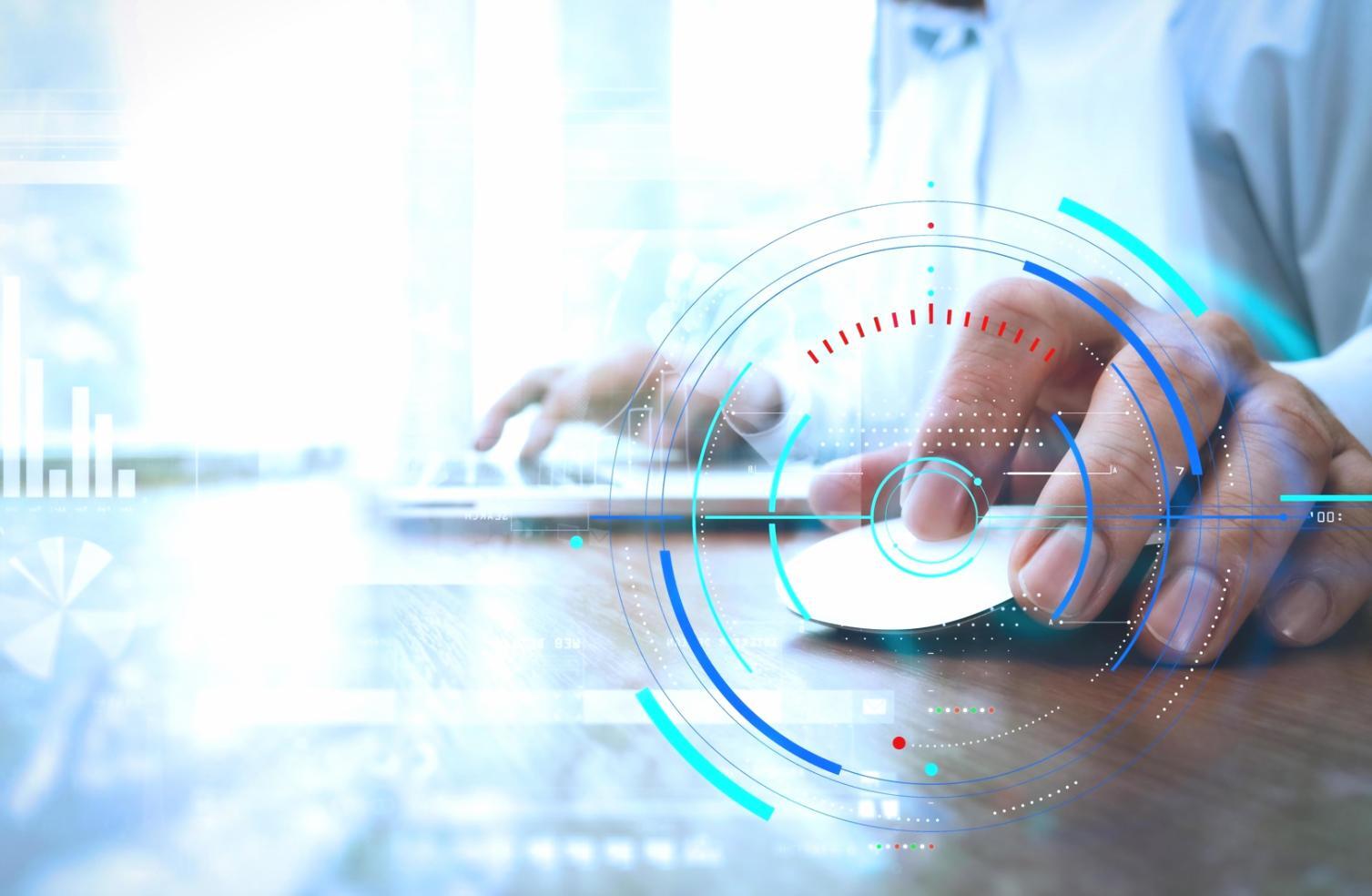 Students working on digital marketing projects in modern learning environment