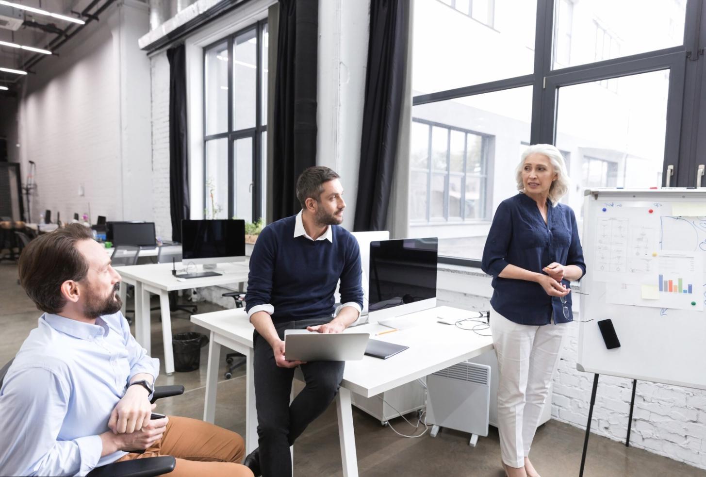Students analyzing real search performance data during hands-on learning session